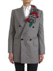 Jackets & Coats Chic Double Breasted Gray Wool Blazer 9.500,00 € 8057155702411 | Planet-Deluxe