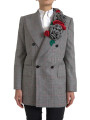 Jackets & Coats Chic Double Breasted Gray Wool Blazer 9.500,00 € 8057155702411 | Planet-Deluxe