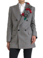 Jackets & Coats Chic Double Breasted Gray Wool Blazer 9.500,00 € 8057155702411 | Planet-Deluxe