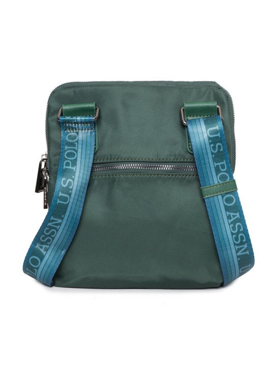 Grüne Schultertasche aus Nylonmaterial