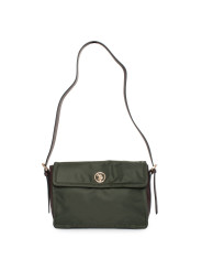 Grüne Nylon Schultertasche mit Logo