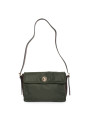 Grüne Nylon Schultertasche mit Logo