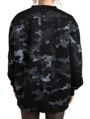 Sweaters Elegant Black Camouflage Pullover Sweater 1.570,00 € 8059579243259 | Planet-Deluxe