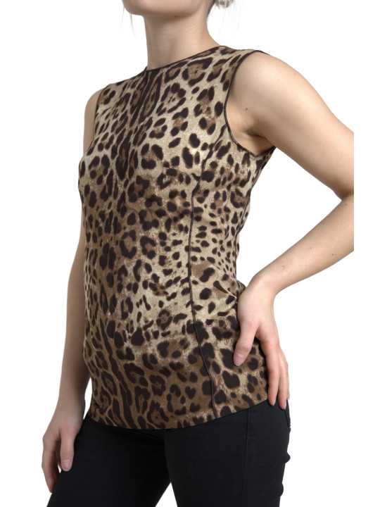 Tops & T-Shirts Elegant Leopard Print Tank Top 1.140,00 € 8051043522853 | Planet-Deluxe