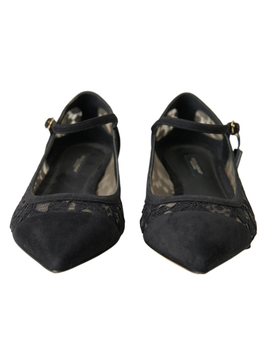 Flat Shoes Elegant Black Lace Flats 1.810,00 € 8058091308491 | Planet-Deluxe