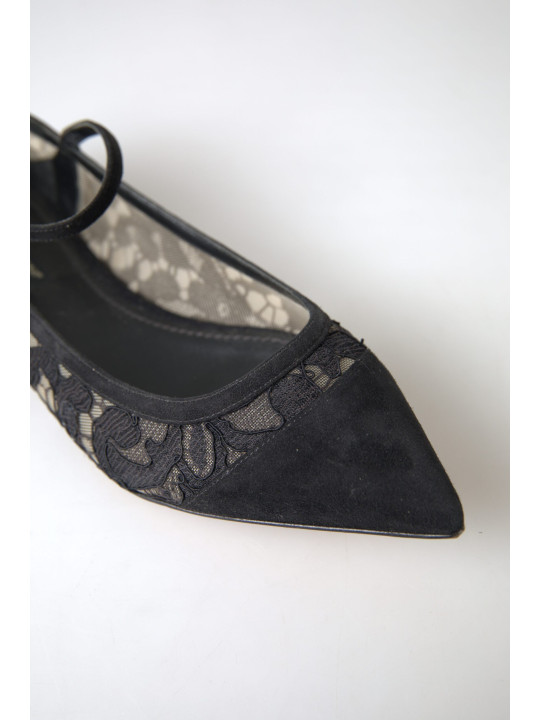 Flat Shoes Elegant Black Lace Flats 1.810,00 € 8058091308491 | Planet-Deluxe