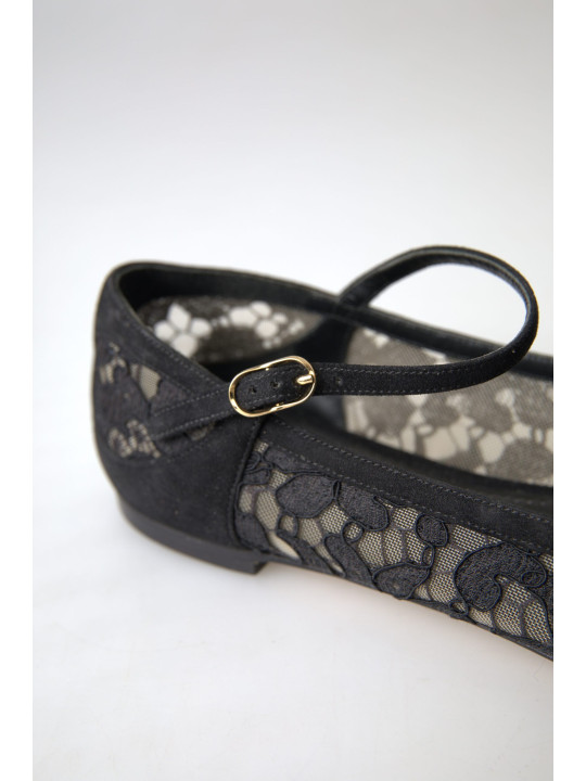 Flat Shoes Elegant Black Lace Flats 1.810,00 € 8058091308491 | Planet-Deluxe