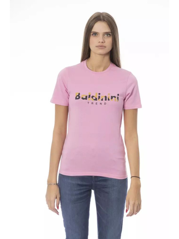 Tops & T-Shirts Chic Pink Cotton Crew Neck Tee 220,00 € 2000051645050 | Planet-Deluxe