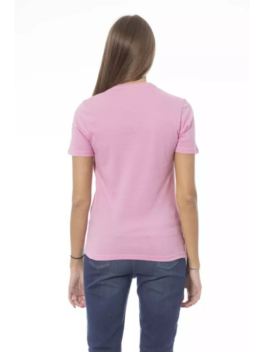 Tops & T-Shirts Chic Pink Cotton Crew Neck Tee 220,00 € 2000051645050 | Planet-Deluxe