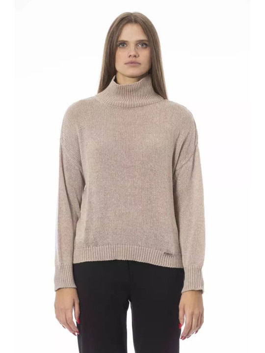 Sweaters Chic Beige Volcano Neck Sweater 590,00 € 2000051563729 | Planet-Deluxe