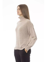 Sweaters Chic Beige Volcano Neck Sweater 590,00 € 2000051563729 | Planet-Deluxe