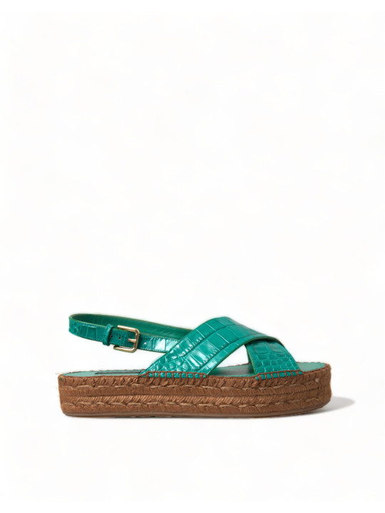 Sandals Elegant Green Espadrille Platform Sandals 1.300,00 € 8057155849314 | Planet-Deluxe