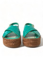 Sandals Elegant Green Espadrille Platform Sandals 1.300,00 € 8057155849314 | Planet-Deluxe