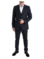 Blazers Elegant Blue &amp Black Martini Slim Fit Suit 5.940,00 € 8054319625432 | Planet-Deluxe