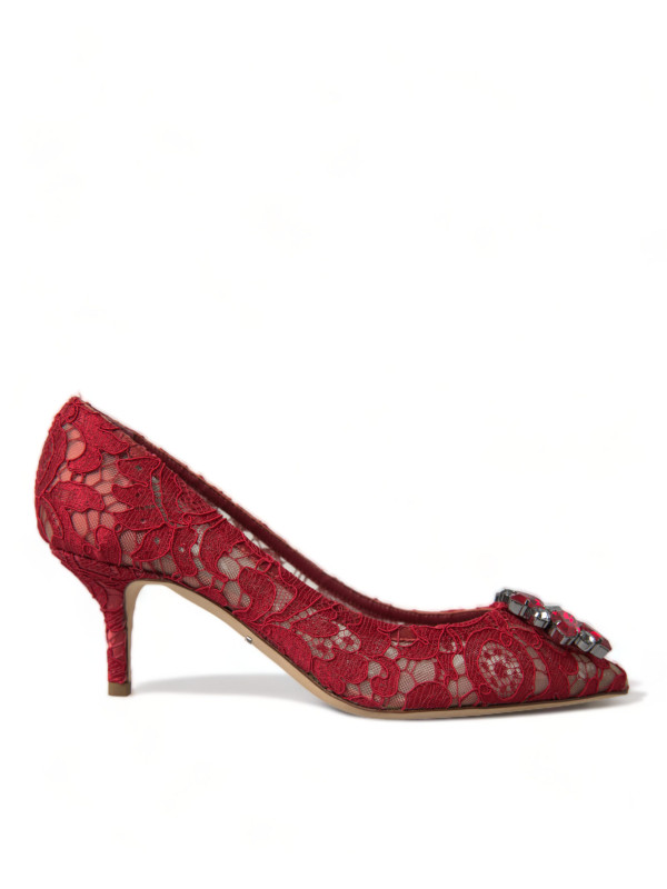 Pumps Radiant Red Lace Heels with Crystals 1.780,00 € 8058349952650 | Planet-Deluxe