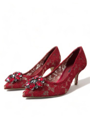 Pumps Radiant Red Lace Heels with Crystals 1.780,00 € 8058349952650 | Planet-Deluxe