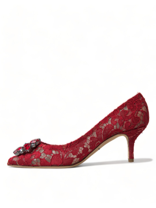 Pumps Radiant Red Lace Heels with Crystals 1.780,00 € 8058349952650 | Planet-Deluxe