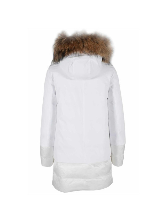 Jackets & Coats Chic Quilted Nylon Down Jacket with Fur Hood 540,00 € 8052018089678 | Planet-Deluxe
