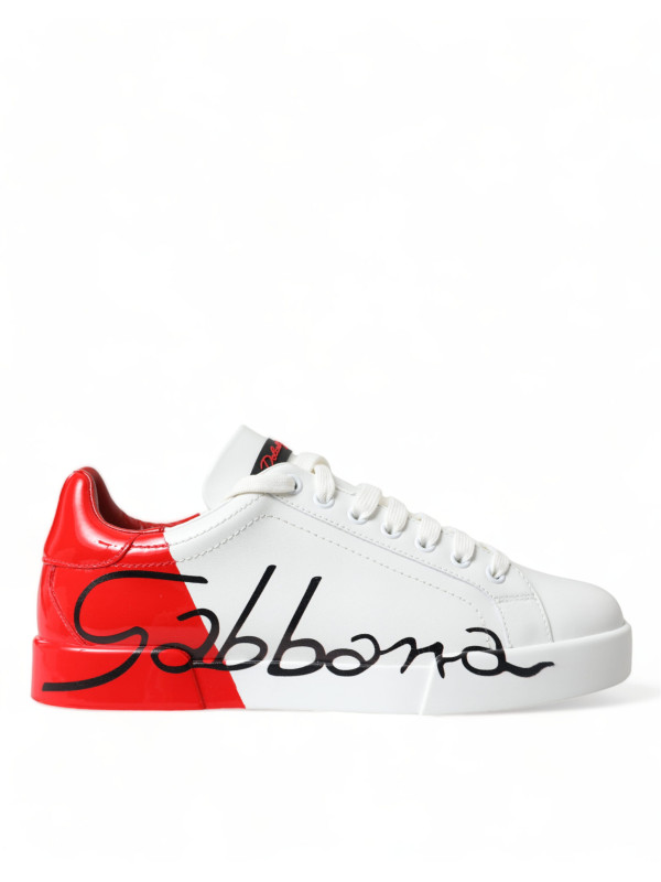 Sneakers Chic Red and White Leather Sneakers 1.660,00 € 8054319102278 | Planet-Deluxe