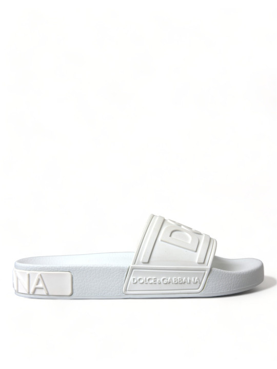 Sandals Elegant White Logo Slides 1.090,00 € 8054802598496 | Planet-Deluxe