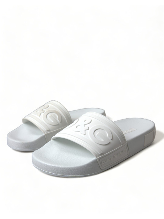 Sandals Elegant White Logo Slides 1.090,00 € 8054802598496 | Planet-Deluxe