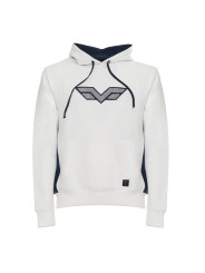 Weißer Kapuzenpullover mit Flügel-Logo