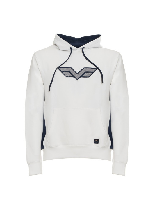 Weißer Kapuzenpullover mit Flügel-Logo