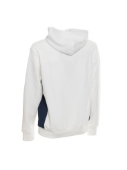 Weißer Kapuzenpullover mit Rippbündchen hinten