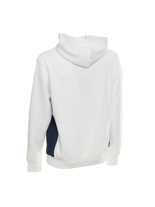 Weißer Kapuzenpullover mit Rippbündchen hinten