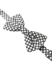 Ties & Bowties Elegant Silk Black and White Circle Bow Tie 200,00 € 8050249422226 | Planet-Deluxe