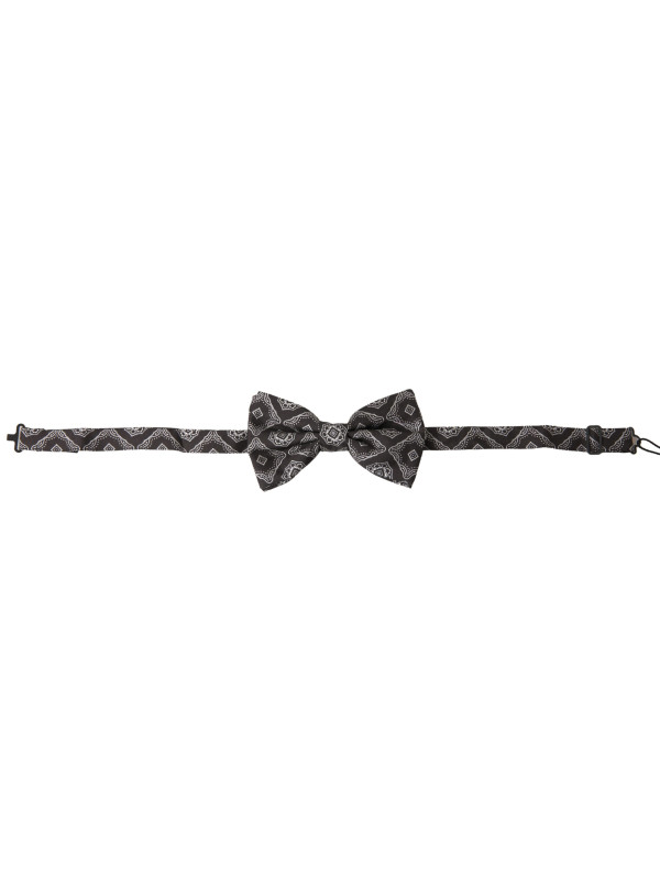 Ties & Bowties Elegant Silk Tied Bow Tie in Black &amp White 170,00 € 8054802820597 | Planet-Deluxe