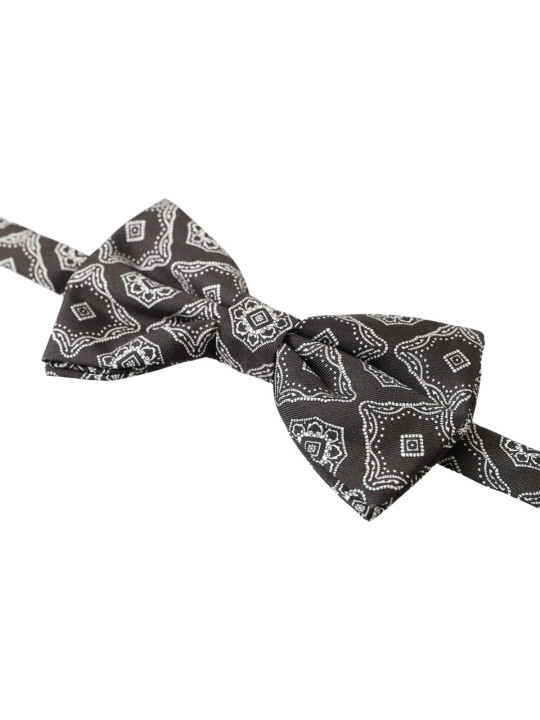 Ties & Bowties Elegant Silk Tied Bow Tie in Black &amp White 170,00 € 8054802820597 | Planet-Deluxe