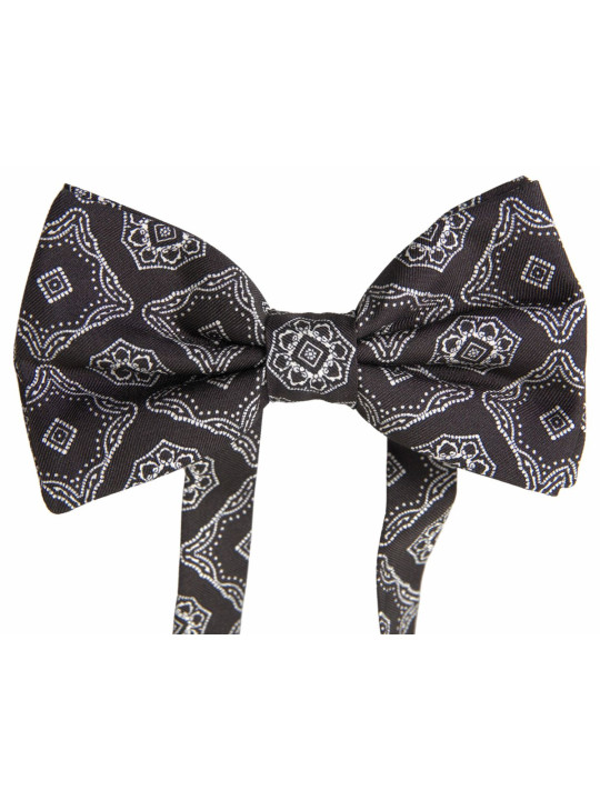 Ties & Bowties Elegant Silk Tied Bow Tie in Black &amp White 170,00 € 8054802820597 | Planet-Deluxe