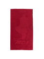 Rotes Handtuch mit Mann-Silhouette