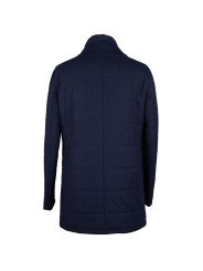 Jackets Elegant Wool-Cashmere Dark Blue Coat Jacket 2.980,00 €  | Planet-Deluxe