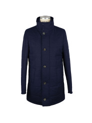 Jackets Elegant Wool-Cashmere Dark Blue Coat Jacket 2.980,00 €  | Planet-Deluxe