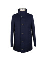 Jackets Elegant Wool-Cashmere Dark Blue Coat Jacket 2.980,00 €  | Planet-Deluxe