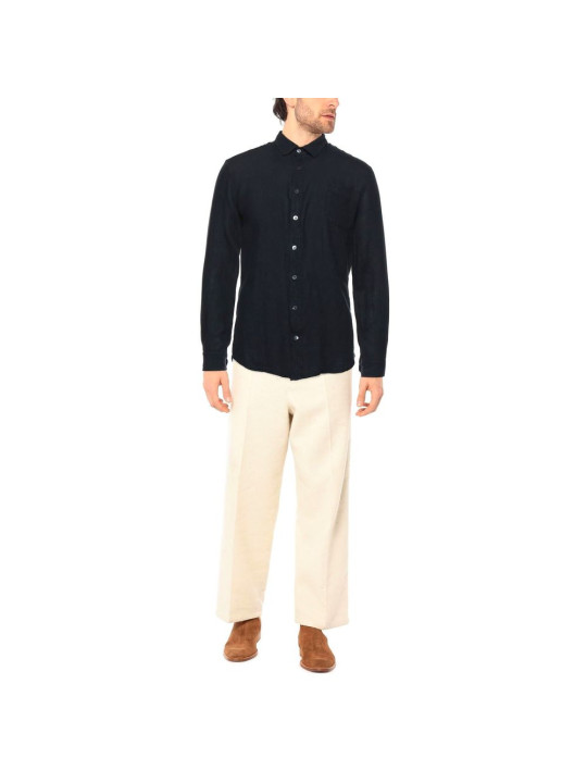 Shirts Midnight Blue Linen Shirt - Italian Craftsmanship 320,00 € 8100002620212 | Planet-Deluxe