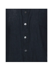 Shirts Midnight Blue Linen Shirt - Italian Craftsmanship 320,00 € 8100002620212 | Planet-Deluxe