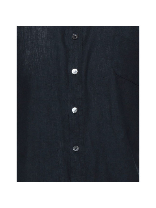 Shirts Midnight Blue Linen Shirt - Italian Craftsmanship 320,00 € 8100002620212 | Planet-Deluxe