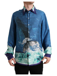 Shirts Elegant Ocean Print Silk Shirt 1.300,00 € 8052145103070 | Planet-Deluxe