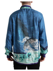 Shirts Elegant Ocean Print Silk Shirt 1.300,00 € 8052145103070 | Planet-Deluxe