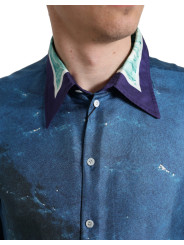 Shirts Elegant Ocean Print Silk Shirt 1.300,00 € 8052145103070 | Planet-Deluxe