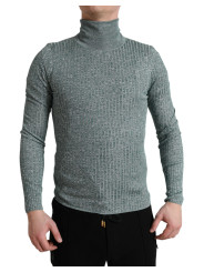 Sweaters Elegant Green Turtleneck Pullover Sweater 2.350,00 € 8057142717275 | Planet-Deluxe