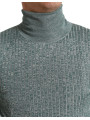 Sweaters Elegant Green Turtleneck Pullover Sweater 2.350,00 € 8057142717275 | Planet-Deluxe