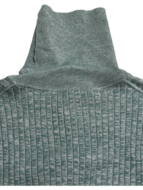 Sweaters Elegant Green Turtleneck Pullover Sweater 2.350,00 € 8057142717275 | Planet-Deluxe