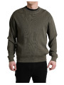 Sweaters Elegant Green Crew Neck Sweater 2.200,00 € 8057142804371 | Planet-Deluxe