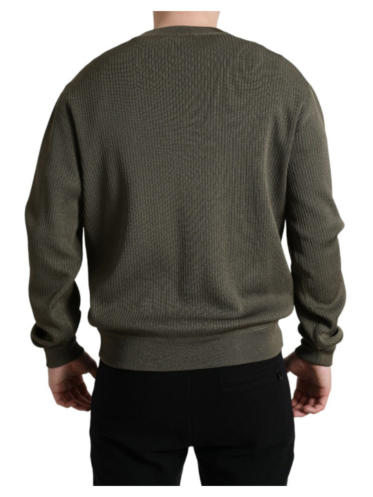 Sweaters Elegant Green Crew Neck Sweater 2.200,00 € 8057142804371 | Planet-Deluxe