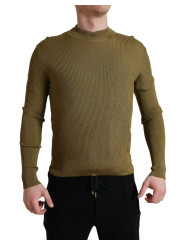 Sweaters Army Green Viscose Crew Neck Sweater 1.800,00 € 8057142717206 | Planet-Deluxe