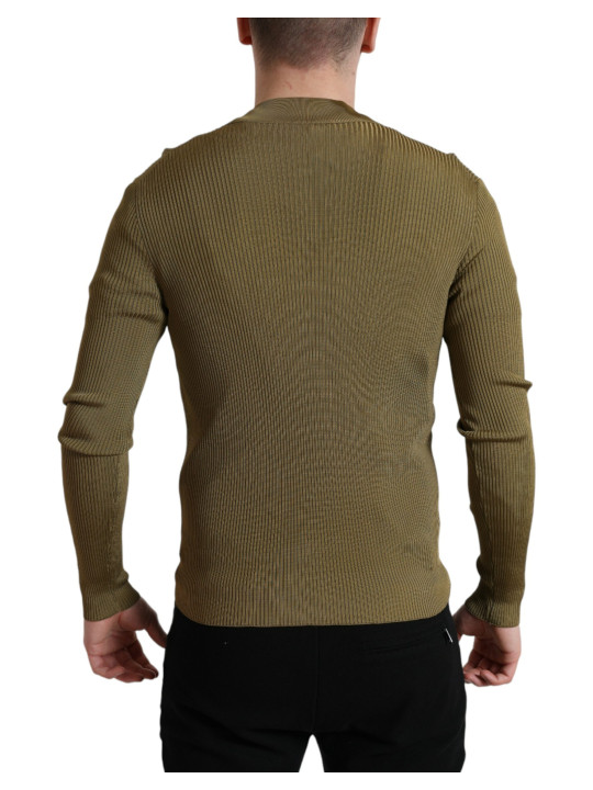 Sweaters Army Green Viscose Crew Neck Sweater 1.800,00 € 8057142717206 | Planet-Deluxe